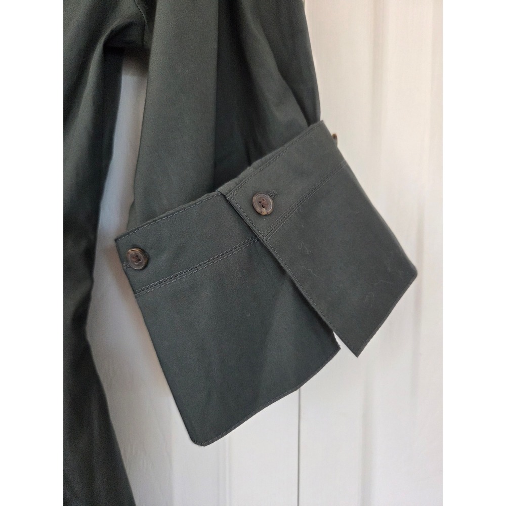 Madewell Tucked Mini Shirtdress Cinched Waist Womens 0 Dark Green NWT $138 NW416 - Picture 4 of 7